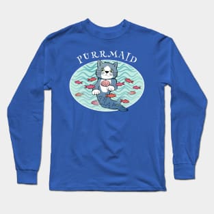 Purrmaid Mermaid Cat Long Sleeve T-Shirt